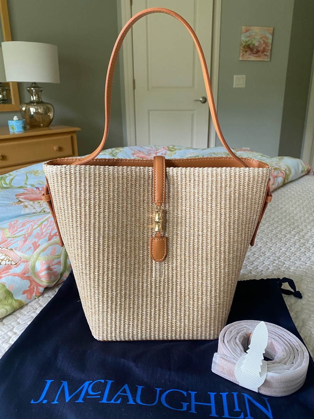 NEW J. McLaughlin Crawford Straw Bag - Picture 2 of 8